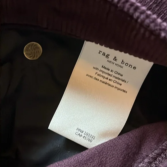 RAG & BONE Casey Corduroy High Rise Flare Jeans in Burgundy - Size 27 - Picture 10 of 16